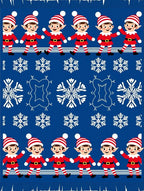 Jolly Elves Snowflake Blue Knit Rug