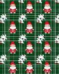Christmas Gnome Green Tartan Scene Rug