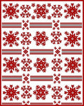 Crimson Snowflake Star Stripes Rug