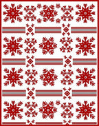 Crimson Snowflake Star Stripes Rug