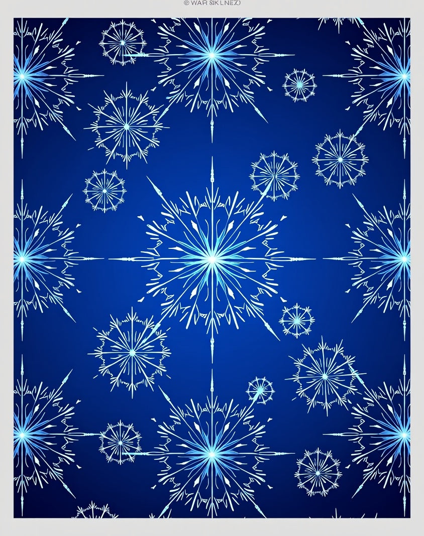 Winter Blue Snowflake Radiance Rug