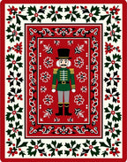 Red Nutcracker Holly Border Rug