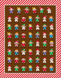 Festive Elf Characters Brown Background Rug