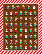 Festive Elf Characters Brown Background Rug
