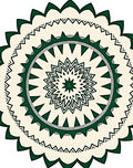 Emerald Green Abstract Sunburst Rug