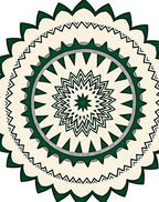 Emerald Green Abstract Sunburst Rug