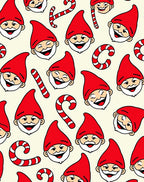 Jolly Gnome Candy Cane Holiday Pattern Rug