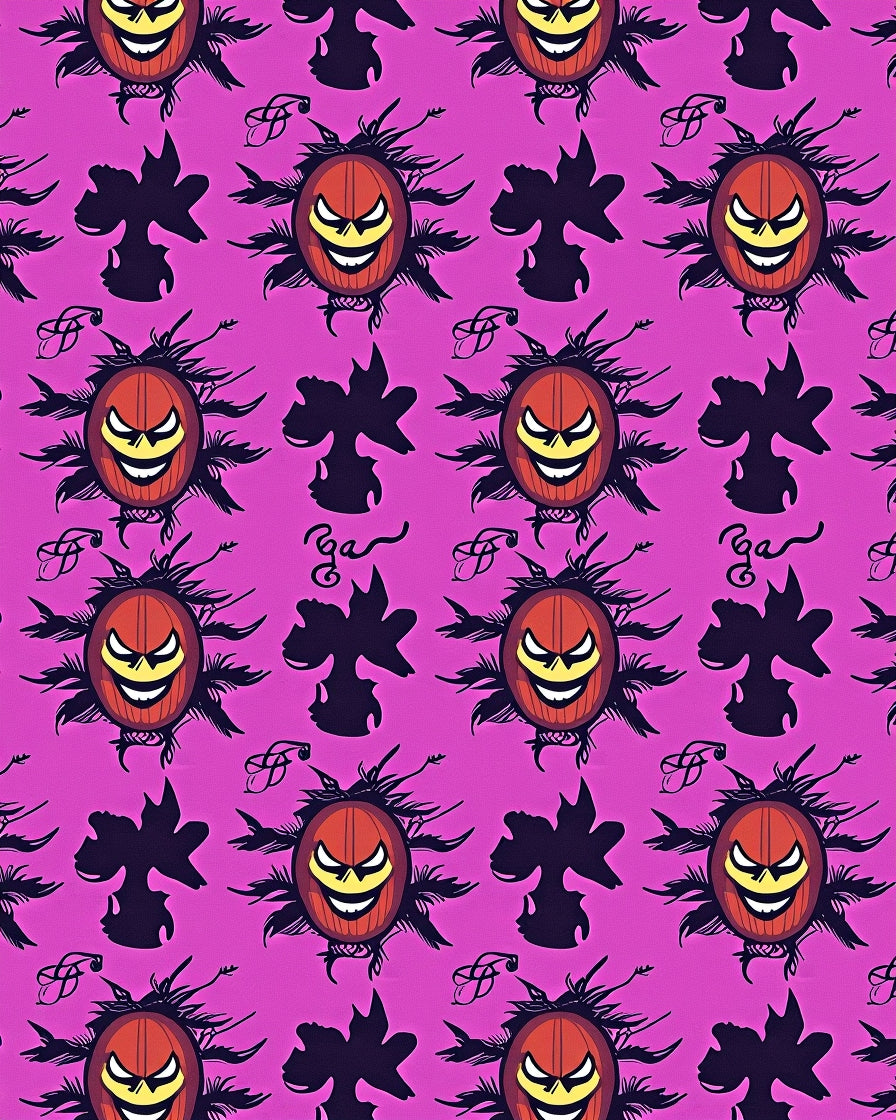 Spooky Orange Pumpkin Grin Halloween Rug