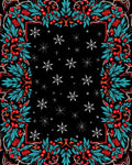 Festive Holly Berry Snowflake Frame Rug