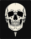 Eerie Cream Skull Black Backdrop Rug