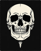 Eerie Cream Skull Black Backdrop Rug