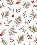 Brown Pine Sprigs With Red Berries Rug
