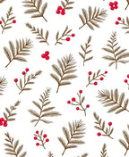Brown Pine Sprigs With Red Berries Rug