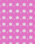 Pink White Snowflake Scatter Print Rug
