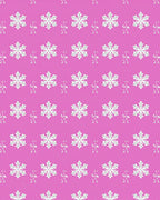 Pink White Snowflake Scatter Print Rug