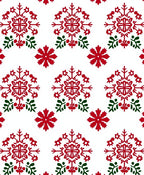 Festive Red Snowflake Medallion Rug