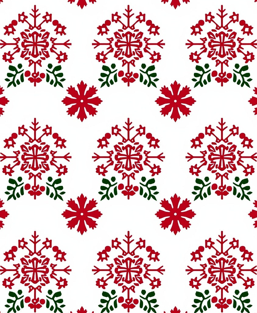 Festive Red Snowflake Medallion Rug