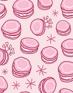 Pink Macaroon Sprinkle Illustration Rug