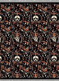 Creepy Black Orange Skeleton Horror Rug