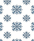 Navy blue snowflake medallion repeat Rug