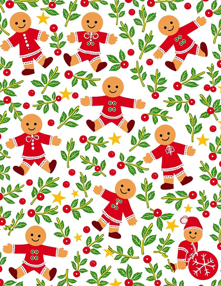Cheerful Red Gingerbread Holiday Sprinkle Rug