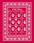 Bright Red Geometric Tree Border Rug