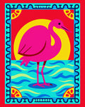 Pink Flamingo Sun Water Medallion Rug