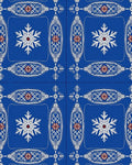 Deep Blue Snowflake Ornamental Collection Rug