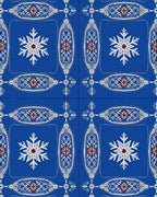 Deep Blue Snowflake Ornamental Collection Rug