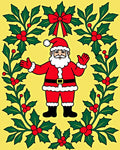 Holly and Santa Claus Holiday Rug