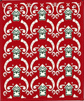 Red White House Tribal Geometric Rug
