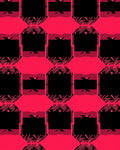 Radical Pink Black Geometric Interlocking Rug
