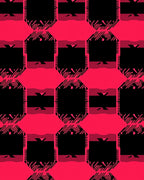 Radical Pink Black Geometric Interlocking Rug