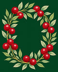 Crimson Cherry Wreath Garland Rug