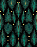 Emerald Forest Stars Black Rug