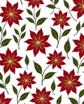 Deep Red Floral Botanical Garden Rug