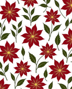 Deep Red Floral Botanical Garden Rug