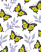 Vibrant Yellow Butterfly Branch Array Rug