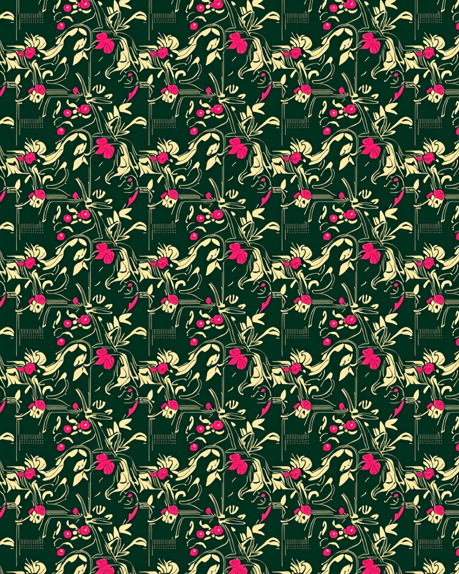 Emerald Green Floral Arrangement Rug