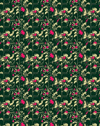 Emerald Green Floral Arrangement Rug