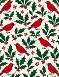 Red Cardinal Holly Berry Background Rug