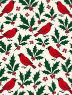 Red Cardinal Holly Berry Background Rug