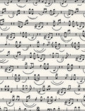 Classic Black Music Notes Cream Rug