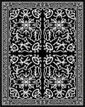Celtic Inspired White Black Floral Rug