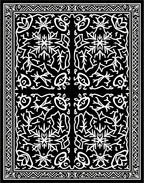 Celtic Inspired White Black Floral Rug