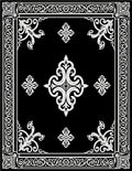 Black and White Ornate Scrollwork Rug