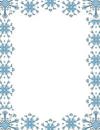 Winter Blue Snowflake Border Rug