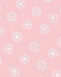 Pink White Snowflake Mandala Medallion Rug