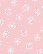 Pink White Snowflake Mandala Medallion Rug