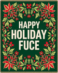 Festive Red Green Floral Border Rug